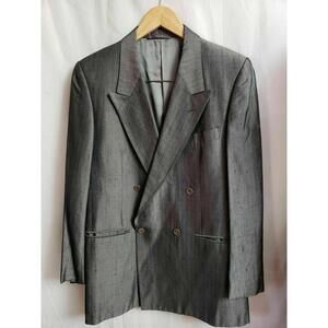 San Remo~ Made in Italy Sz 40 Gray double breasted MENS Sport Modern Coat Blazer